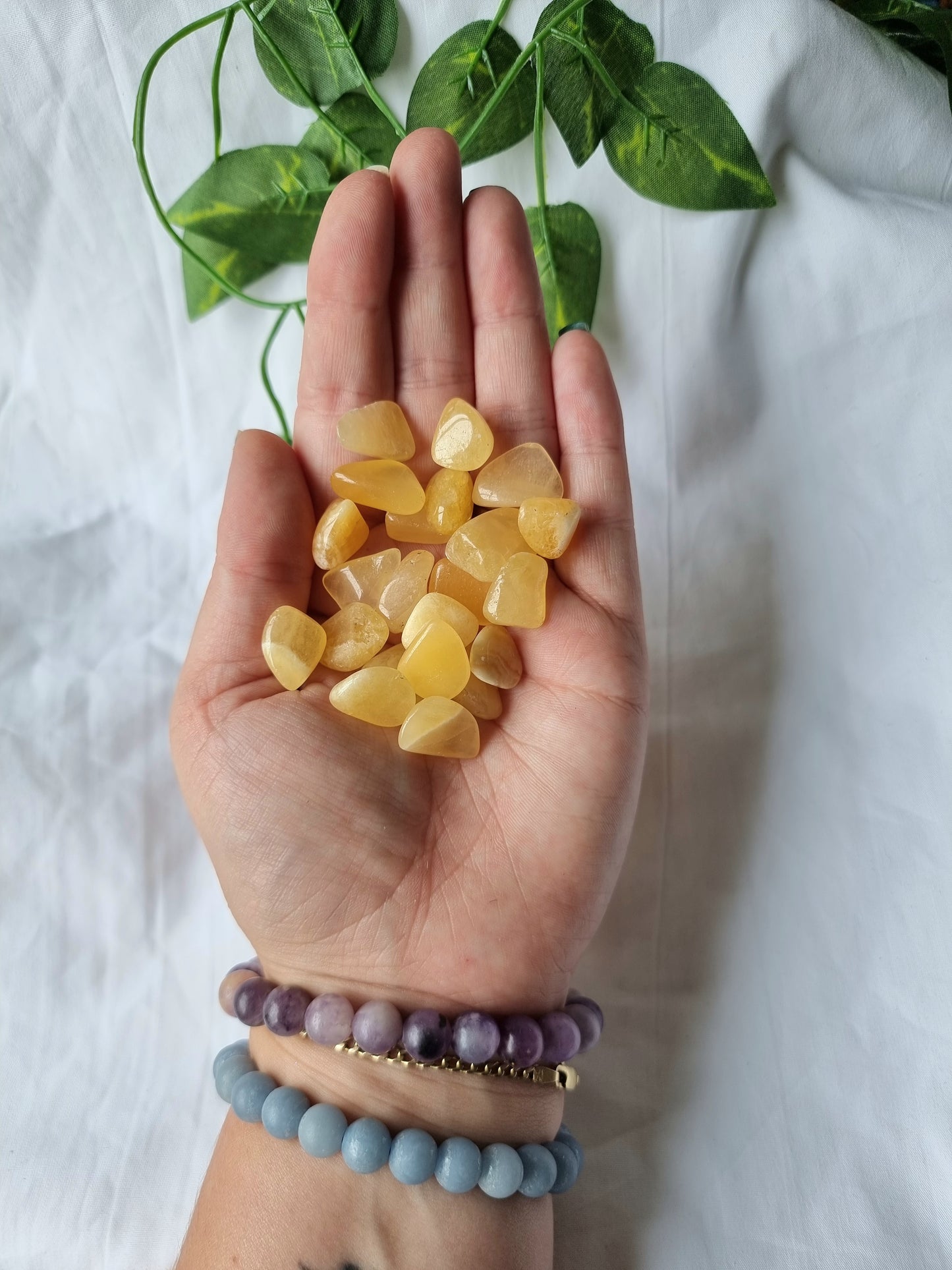 Small Yellow Calcite Tumbles