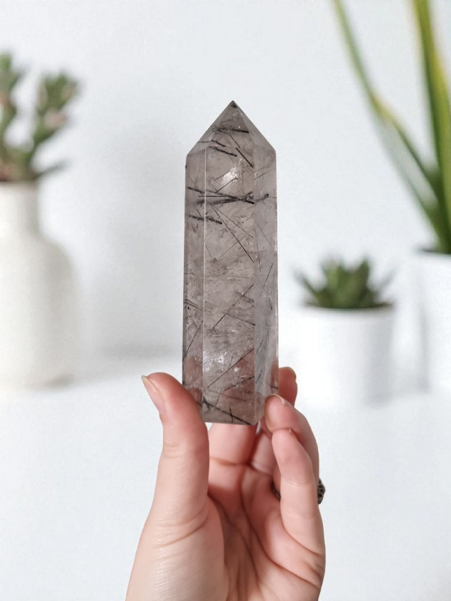 Black Rutile Quartz Point #2