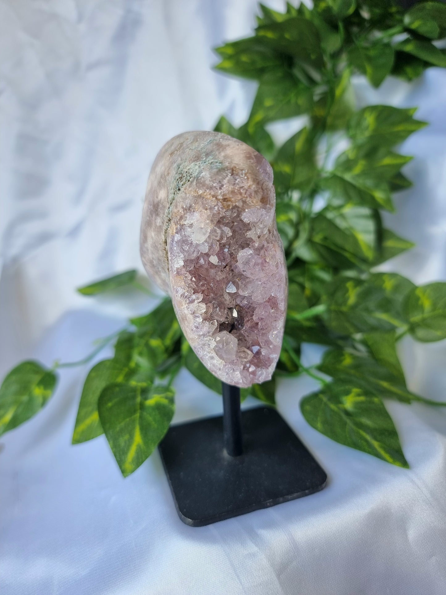 Pink Amethyst Cluster On a Stand