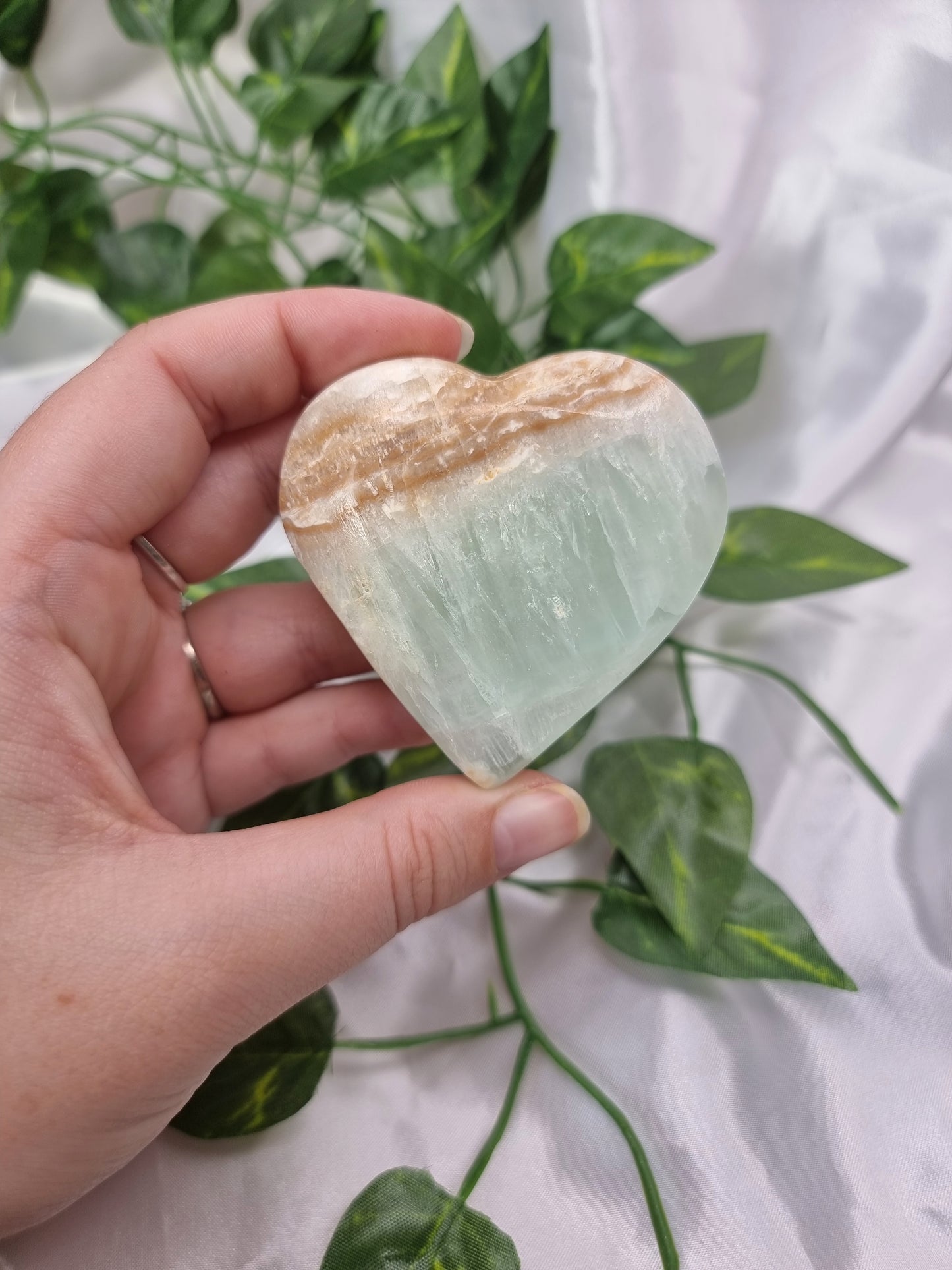Pistachio Calcite Heart #1