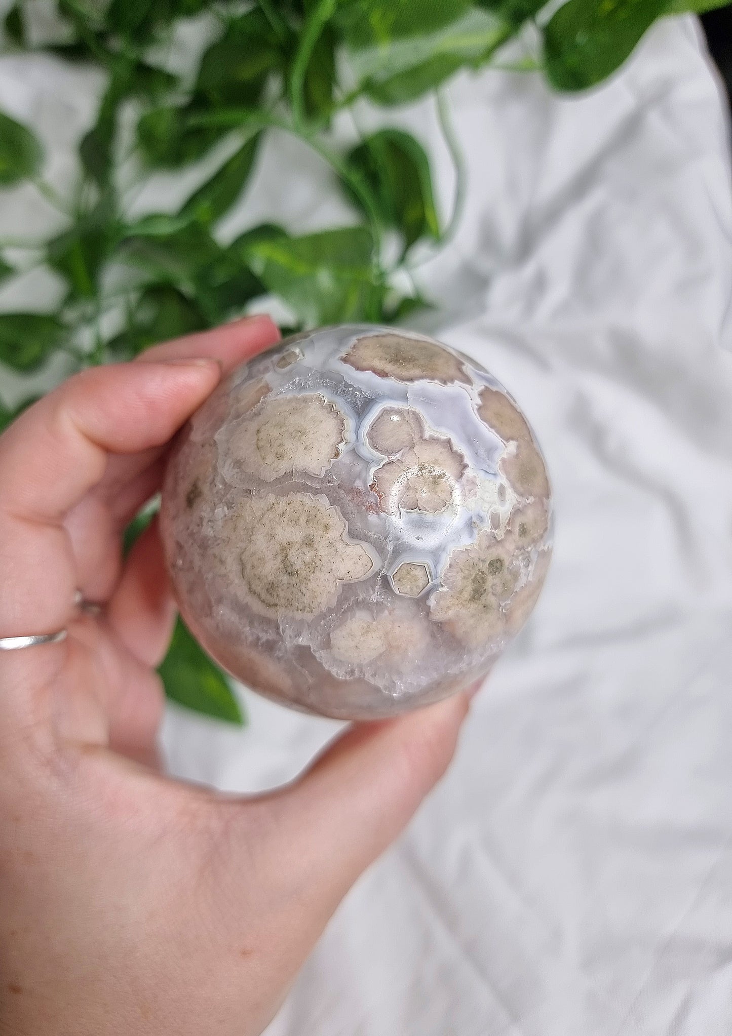 Flower Agate Sphere