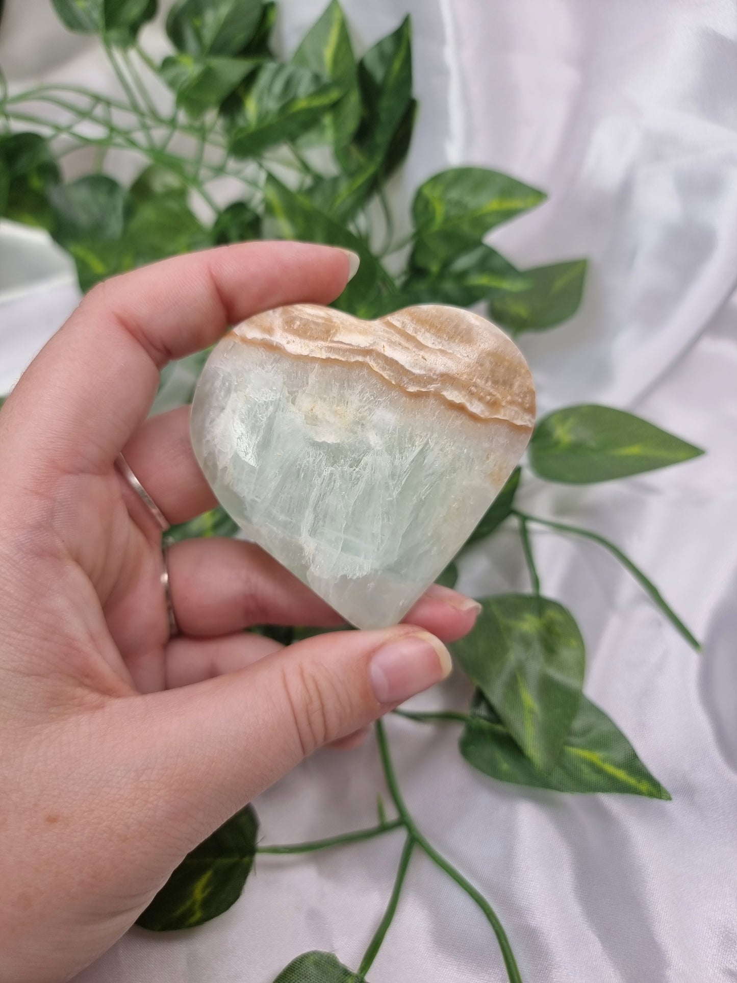 Pistachio Calcite Heart #1