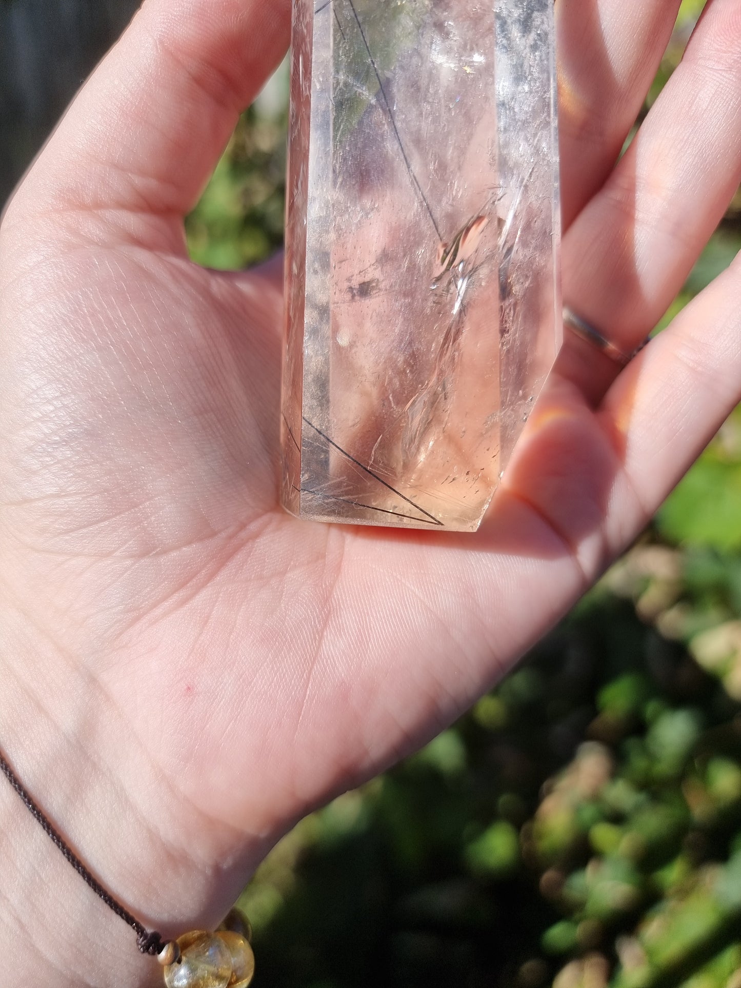 Black Rutile In Quartz Point #3