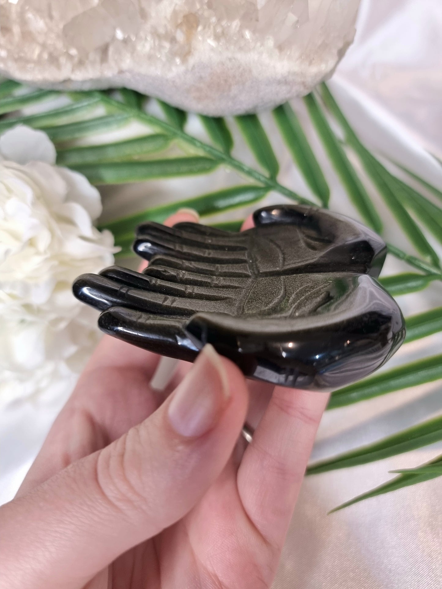 Gold-Sheen Obsdian Small Hand Bowl