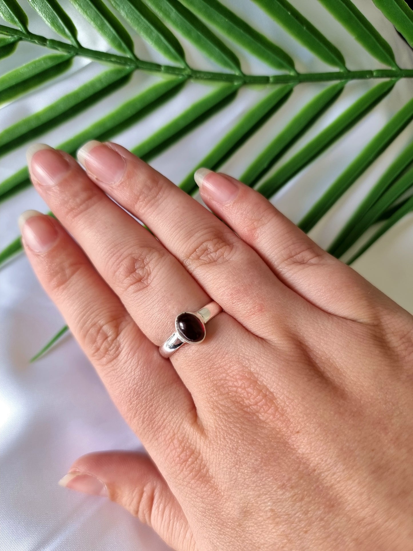 Garnet Sterling Silver Ring