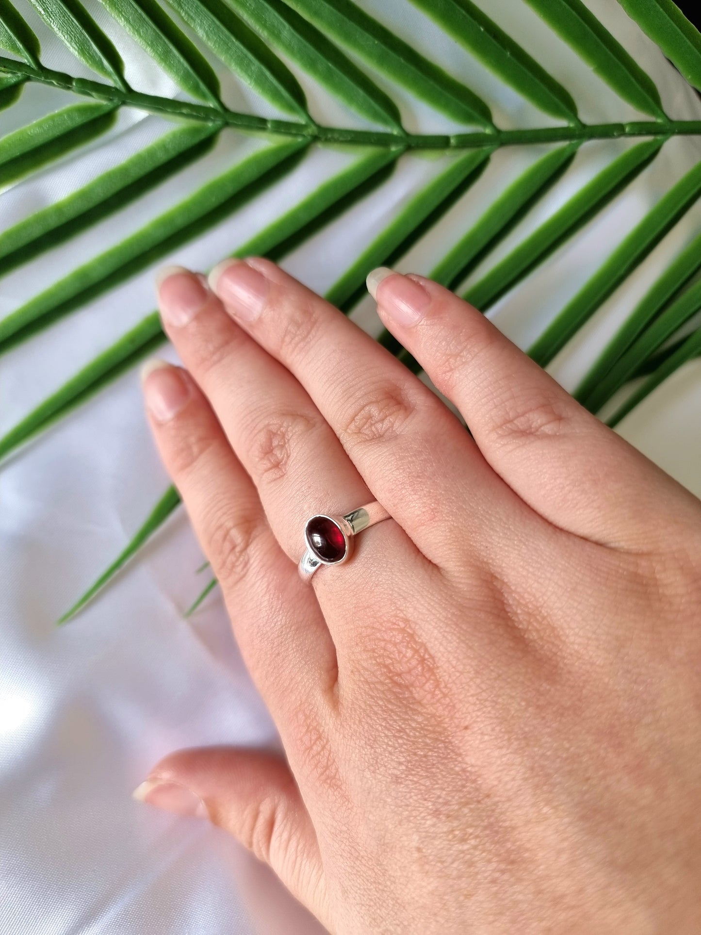 Garnet Sterling Silver Ring