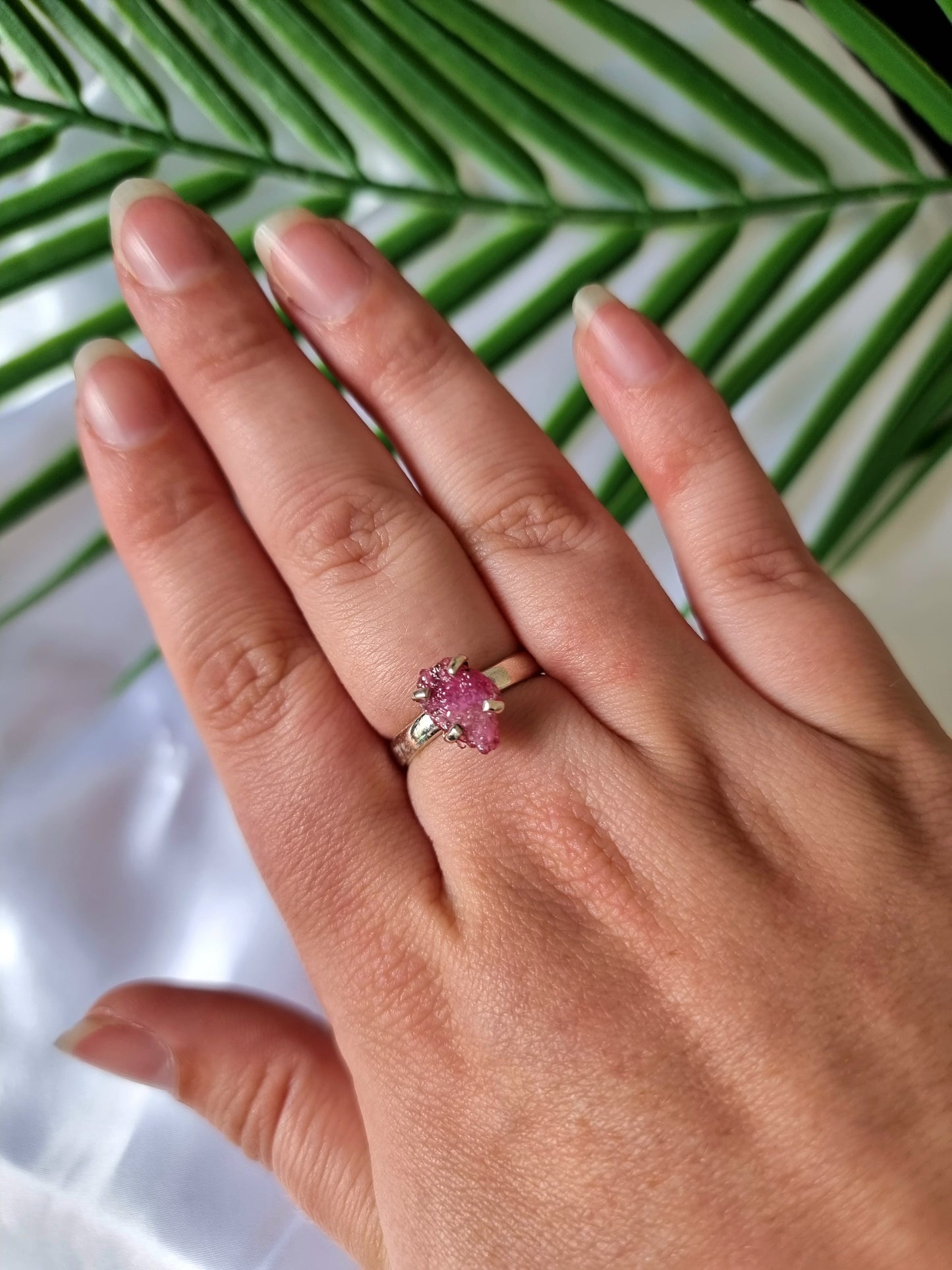 Raw Ruby Sterling silver ring