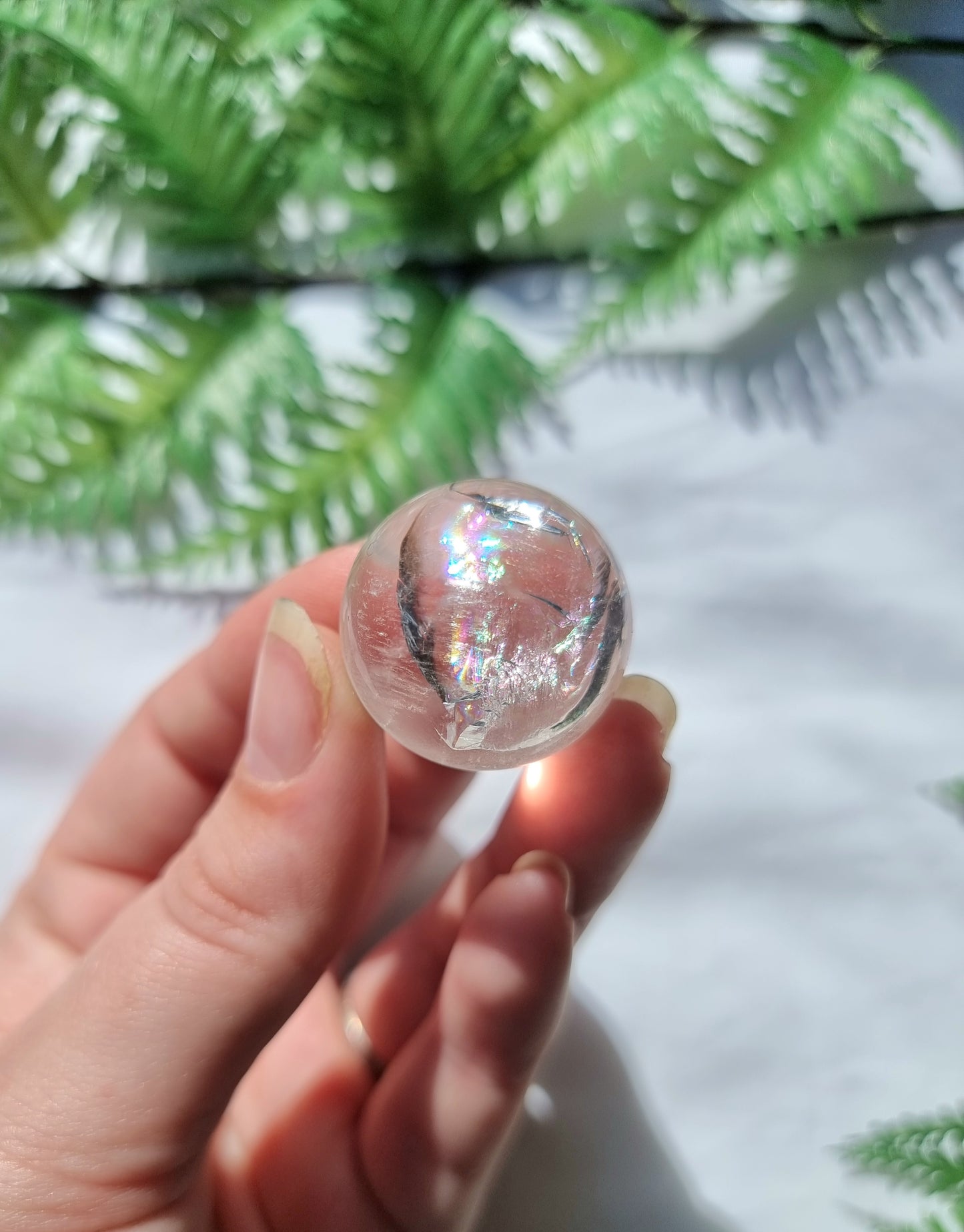 Rainbow Clear Quartz Small Sphere