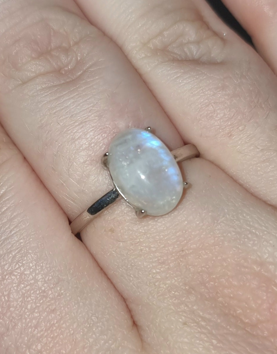 Sterling silver Ajustable Moonstone Ring #2