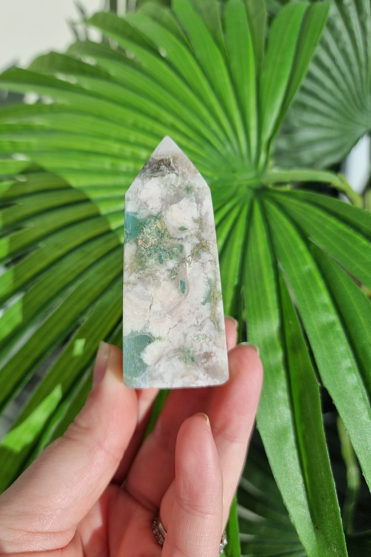 Green Flower Agate Point