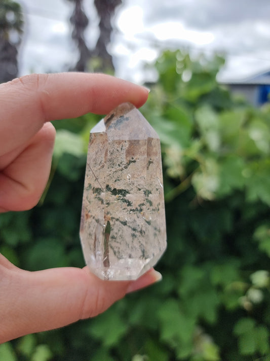 Garden Quartz/Lodolite With Rutiles Point #1