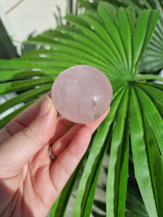 Star Rose Quartz Rainbow Palmstone