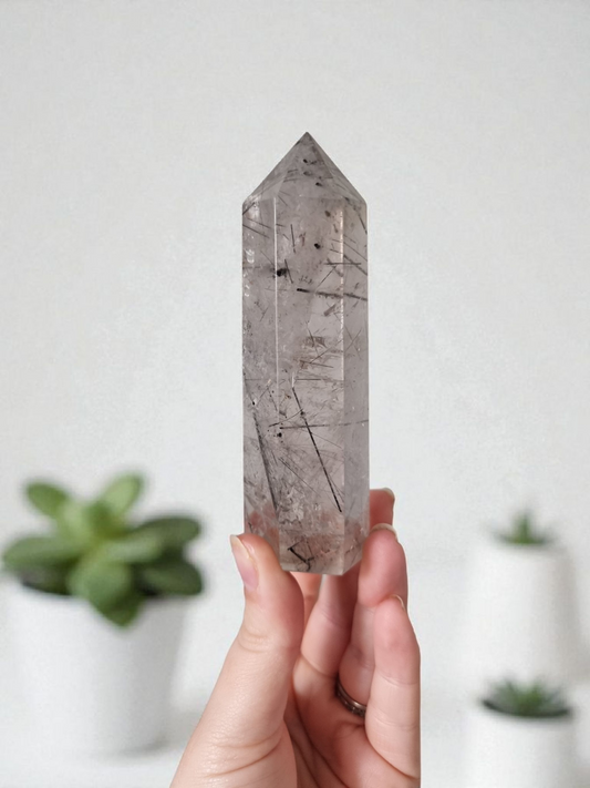 Black Rutile Quartz Point #2