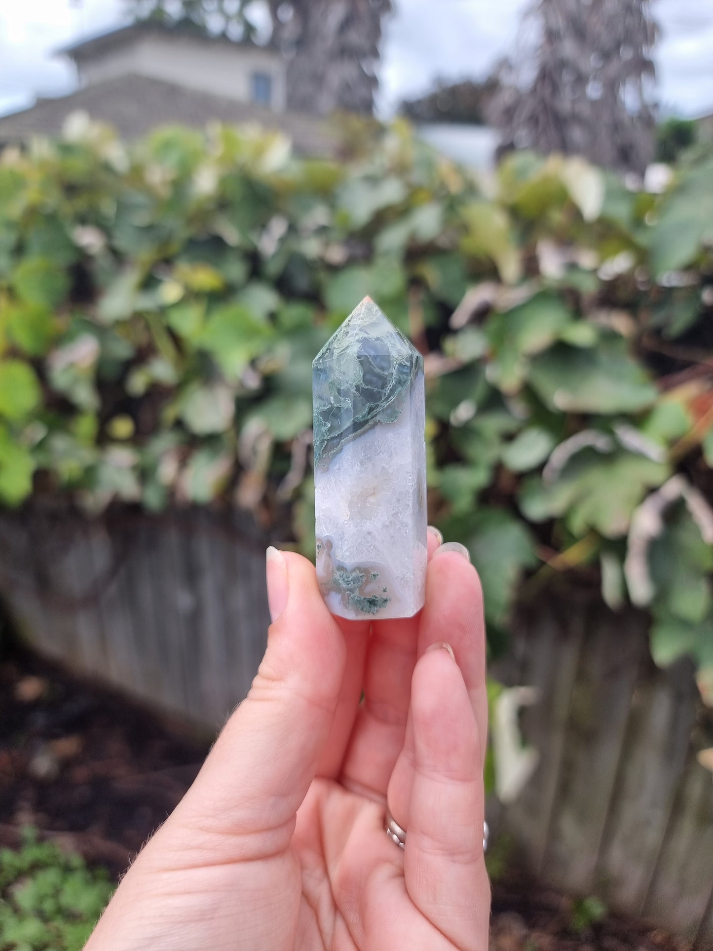 Small Moss Agate With Druze #1