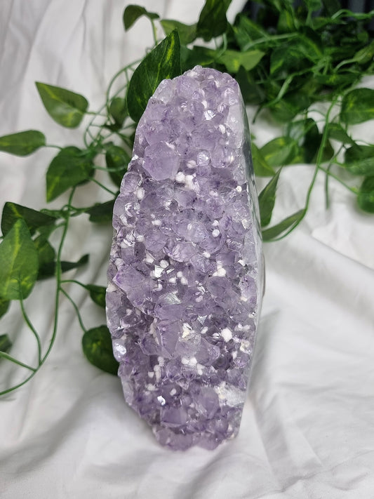 Large Amethyst Cutbase with Calcite