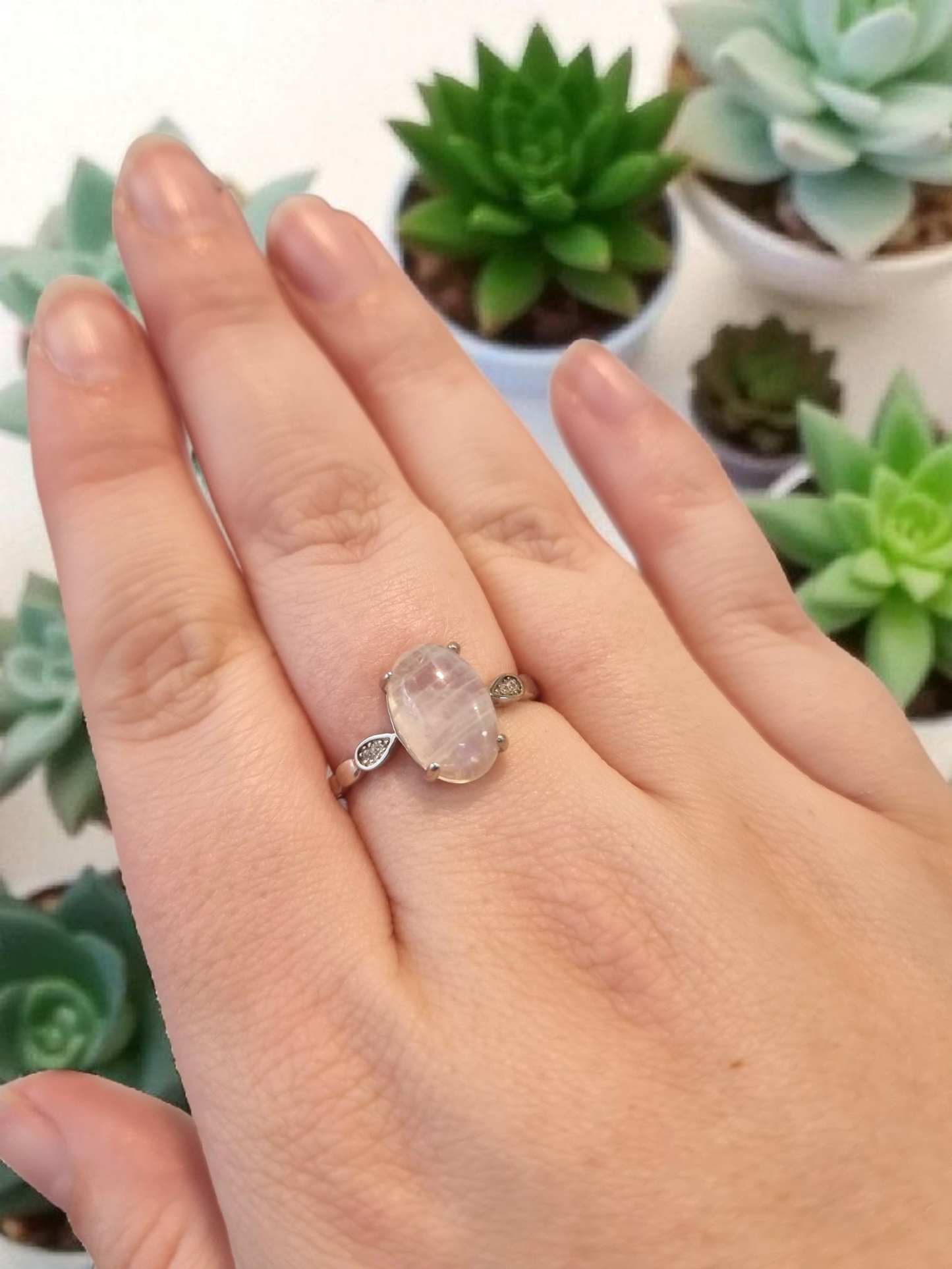 Sterling Silver Ajustable Moonstone Ring