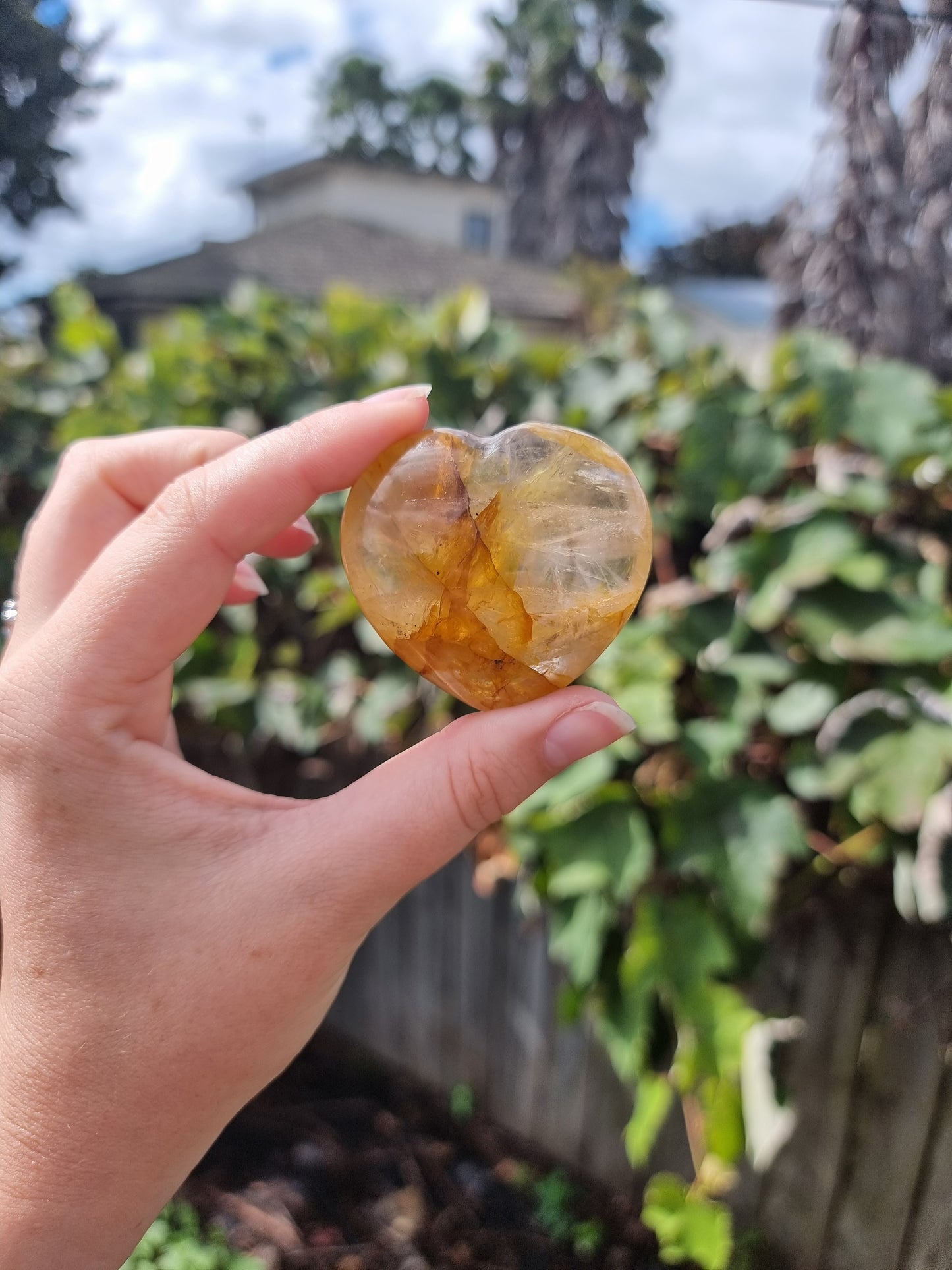 Golden Healer Quartz Heart