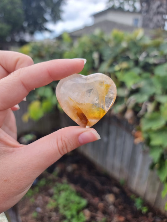 Golden Healer Quartz Small Heart #2