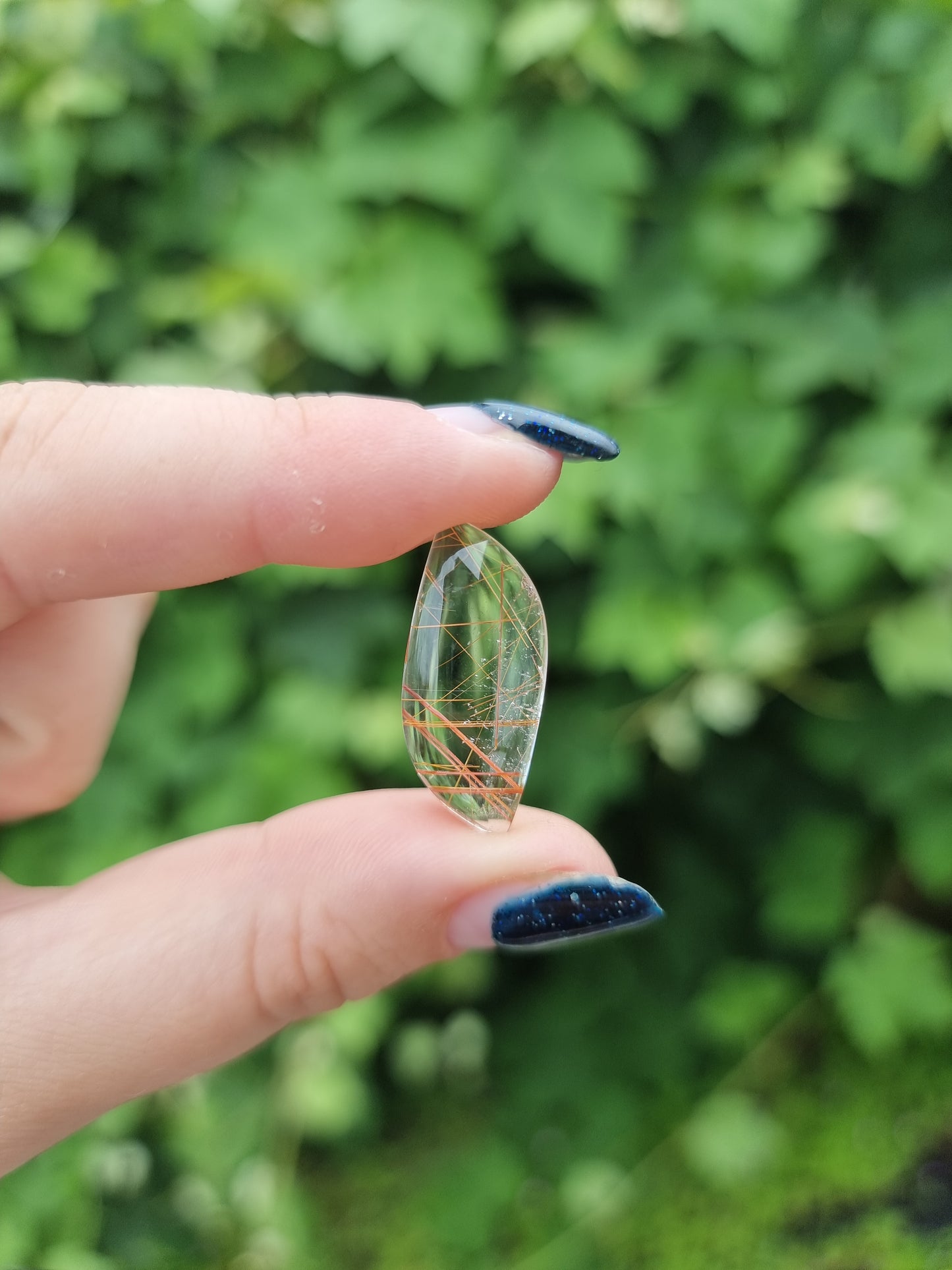 High Quality Bronze Rutile in Quartz leaf