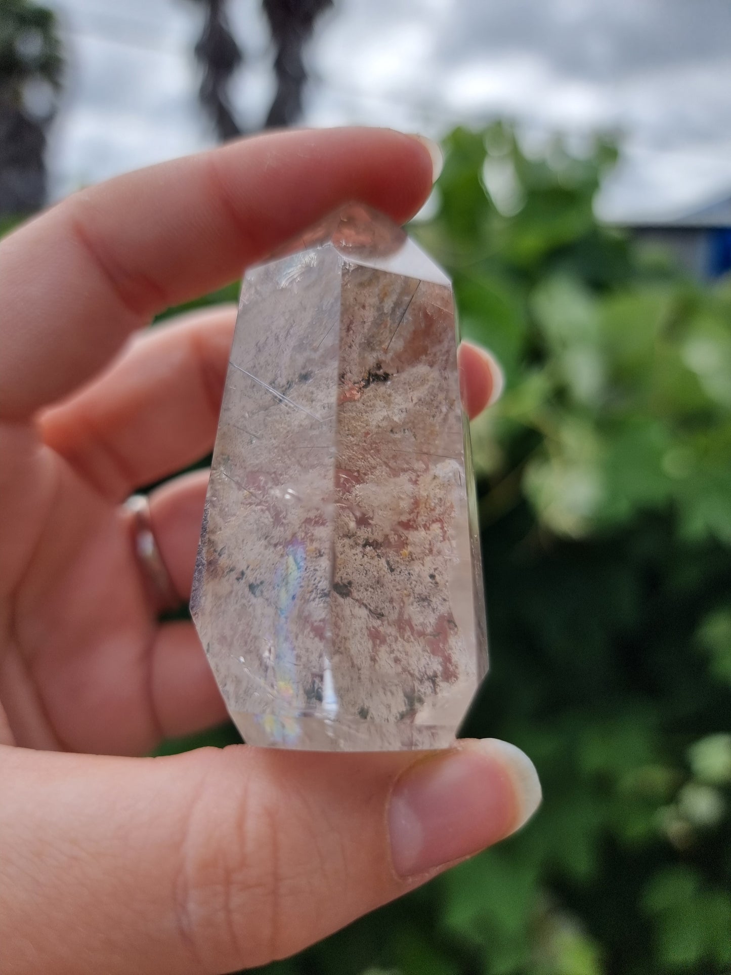 Garden Quartz/Lodolite With Rutiles Point #1