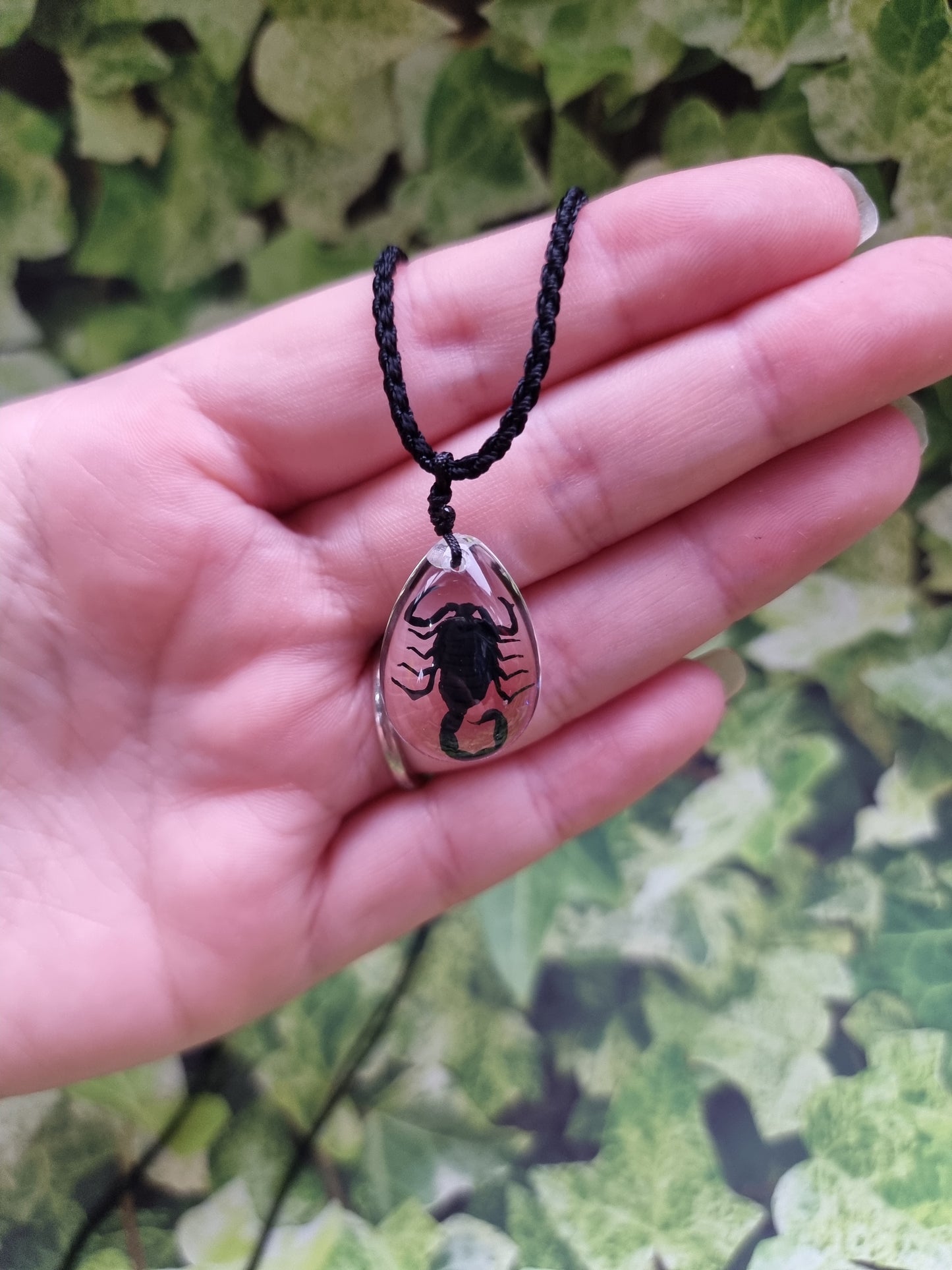 Black Scorpion Ajustable Resin Necklace