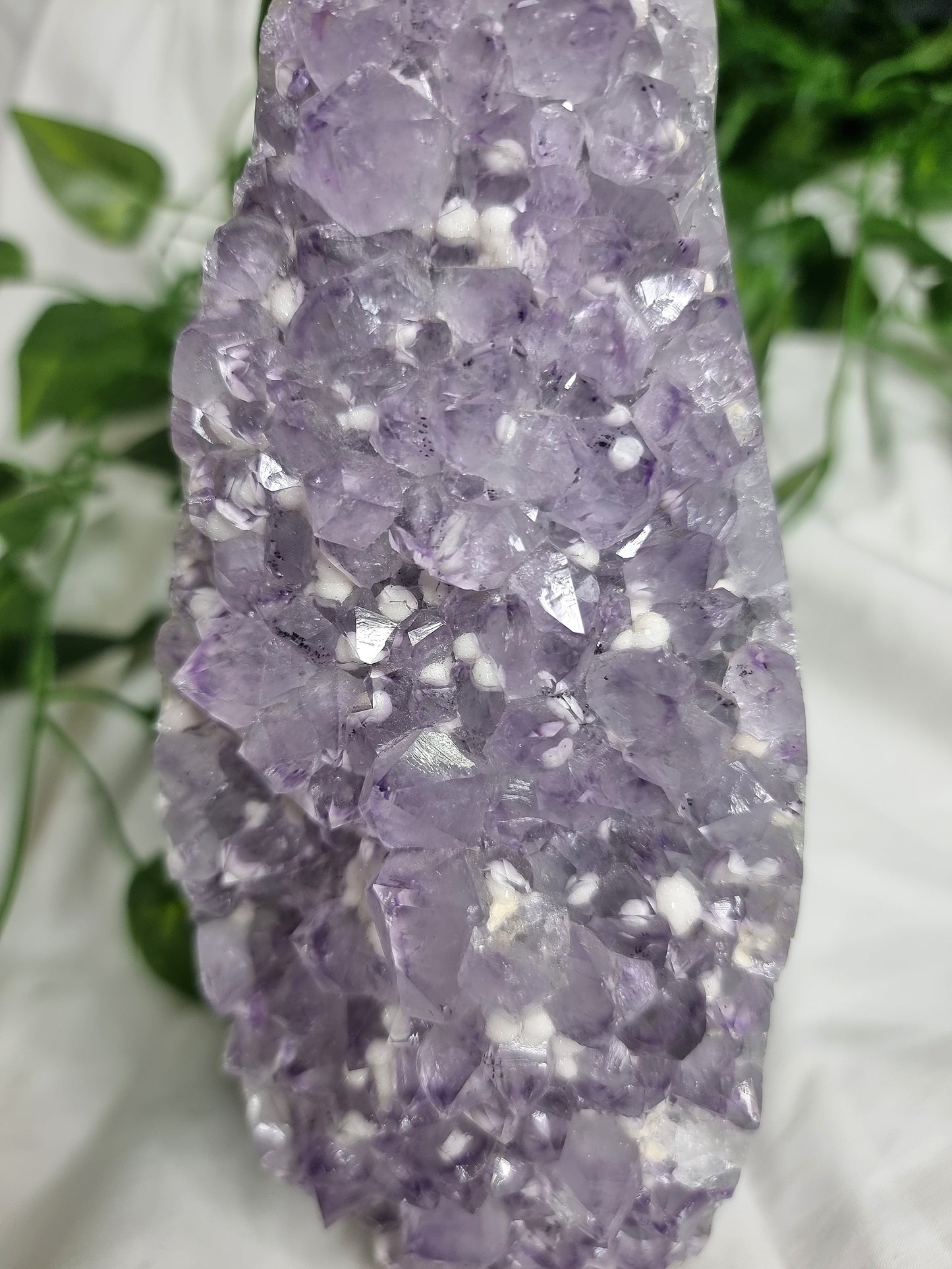 Large Amethyst Cutbase with Calcite