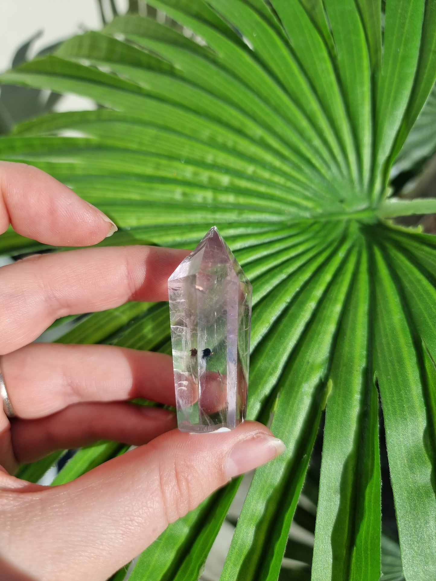 Imperfect Hollandite Angel Wing Amethyst Point