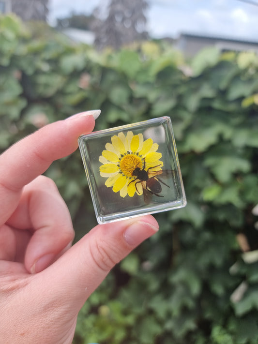 Bee And Flower In Resin