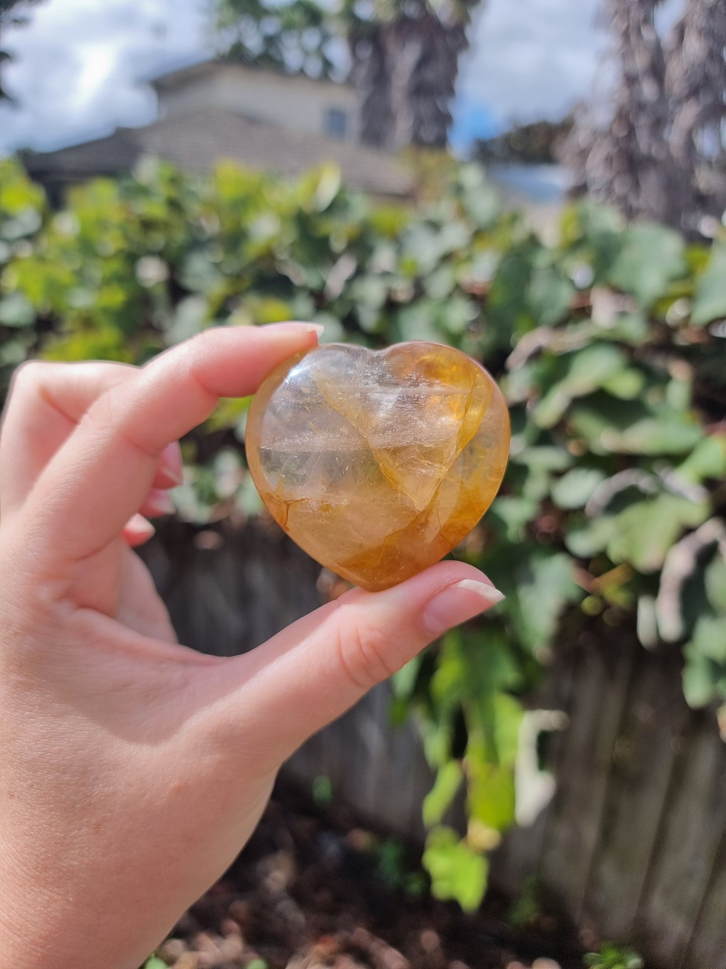 Golden Healer Quartz Heart