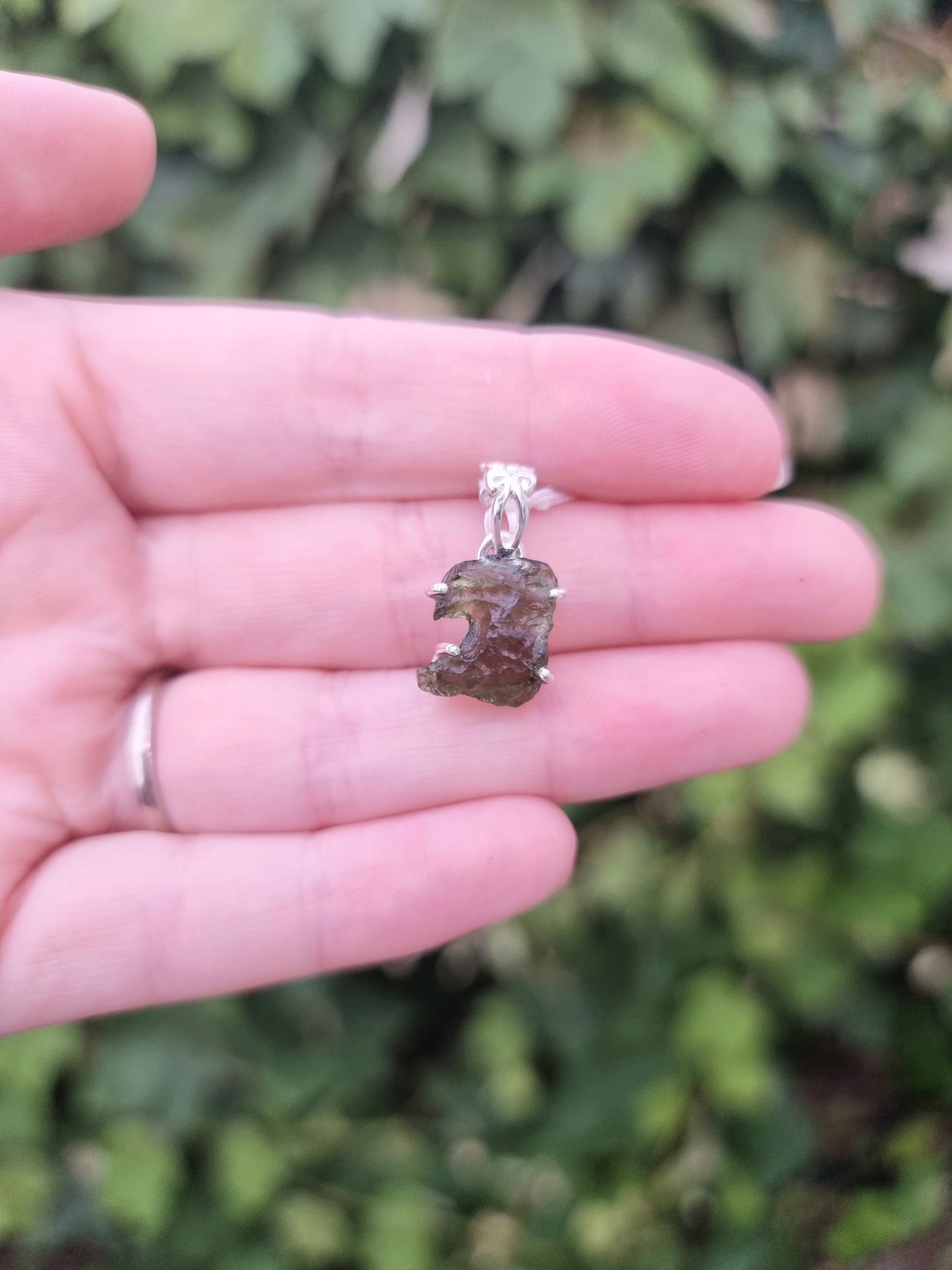 Moldavite Sterling Silver Pendant #2