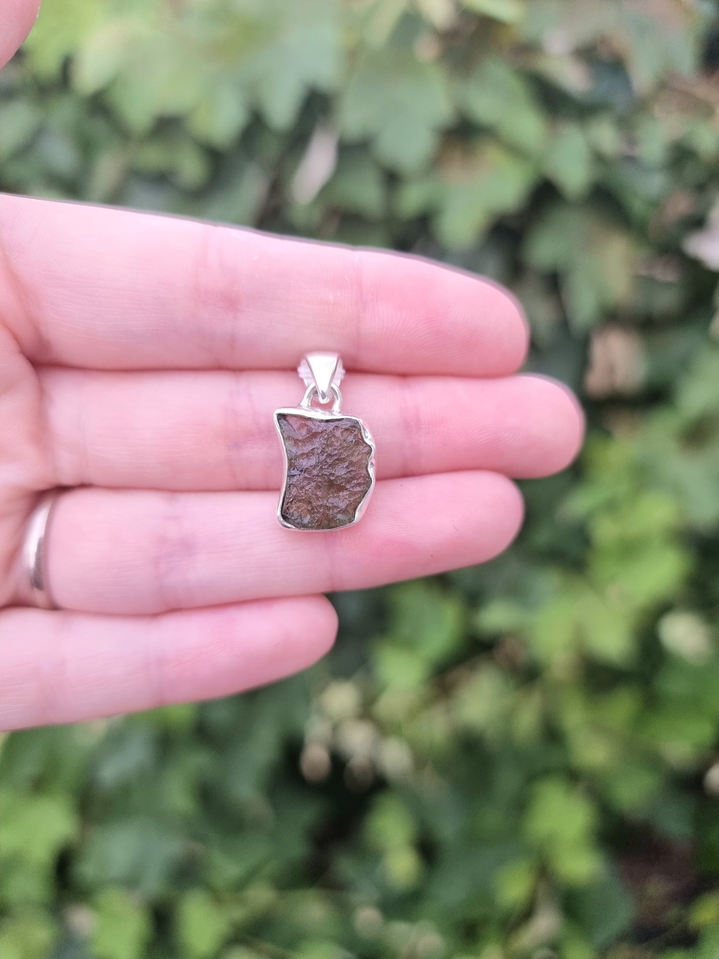 Moldavite Sterling Silver Pentant #4