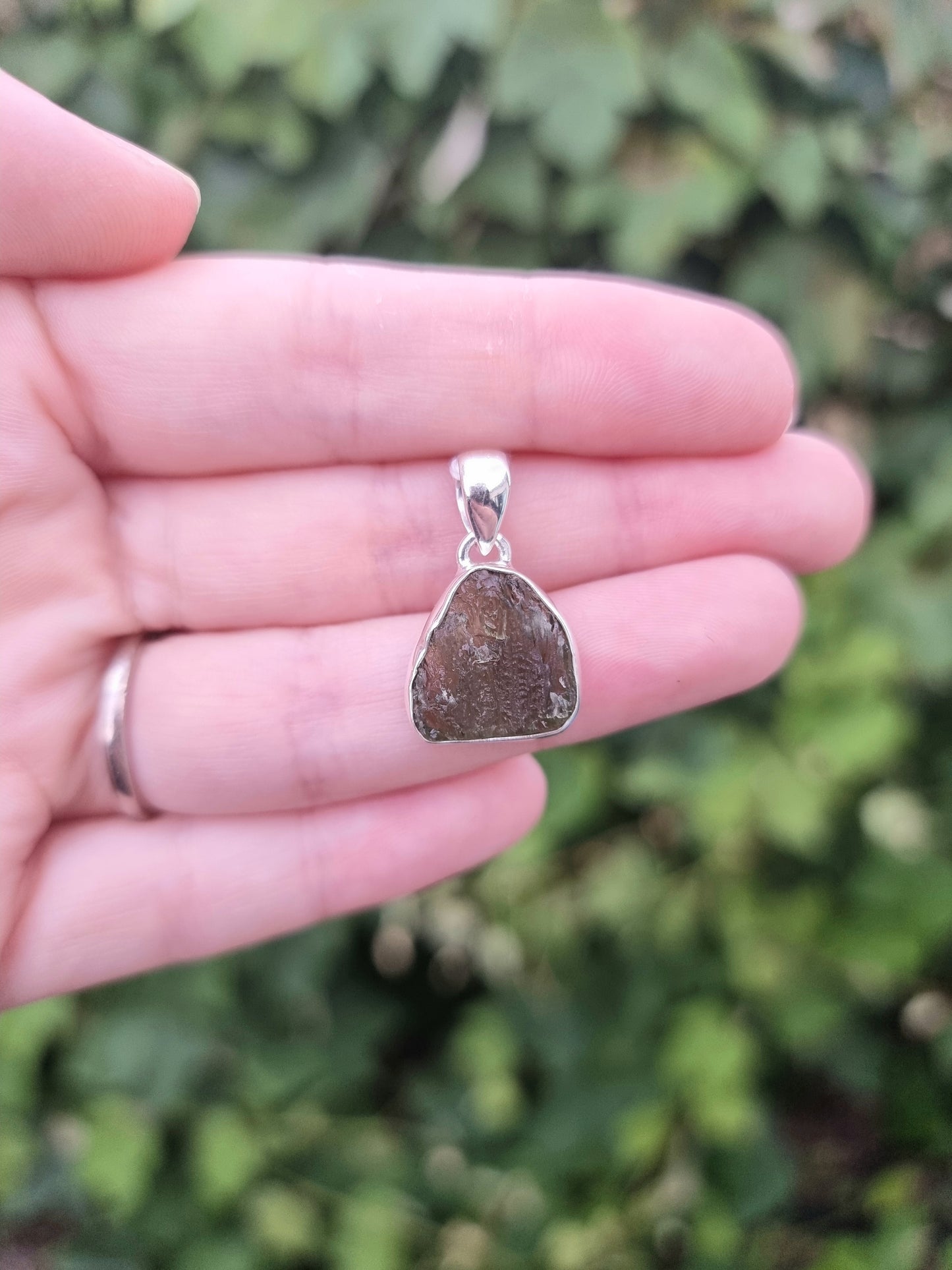 Moldavite Sterling Silver Pendant #5