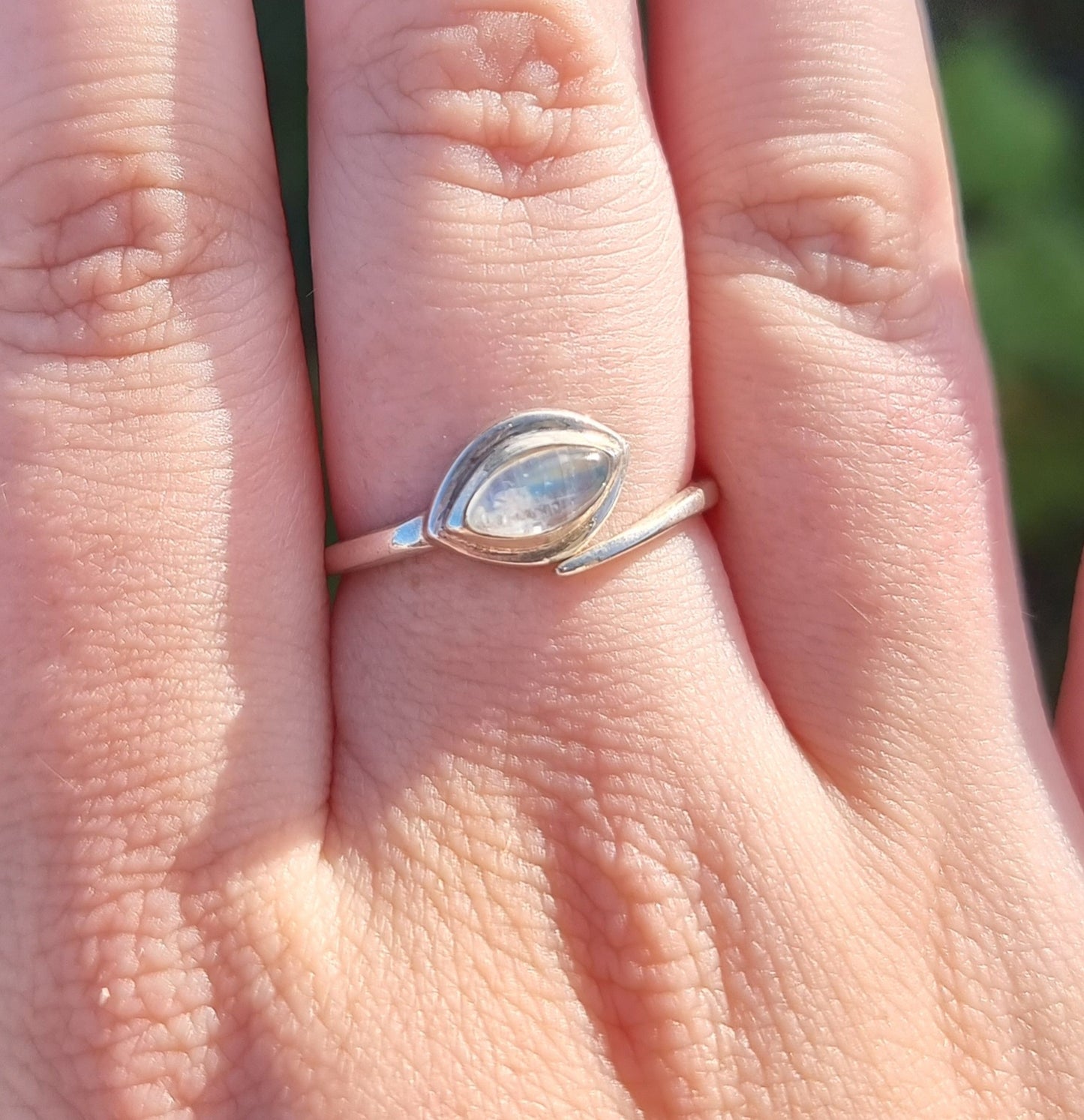 Sterling Silver Rainbow Moonstone ring