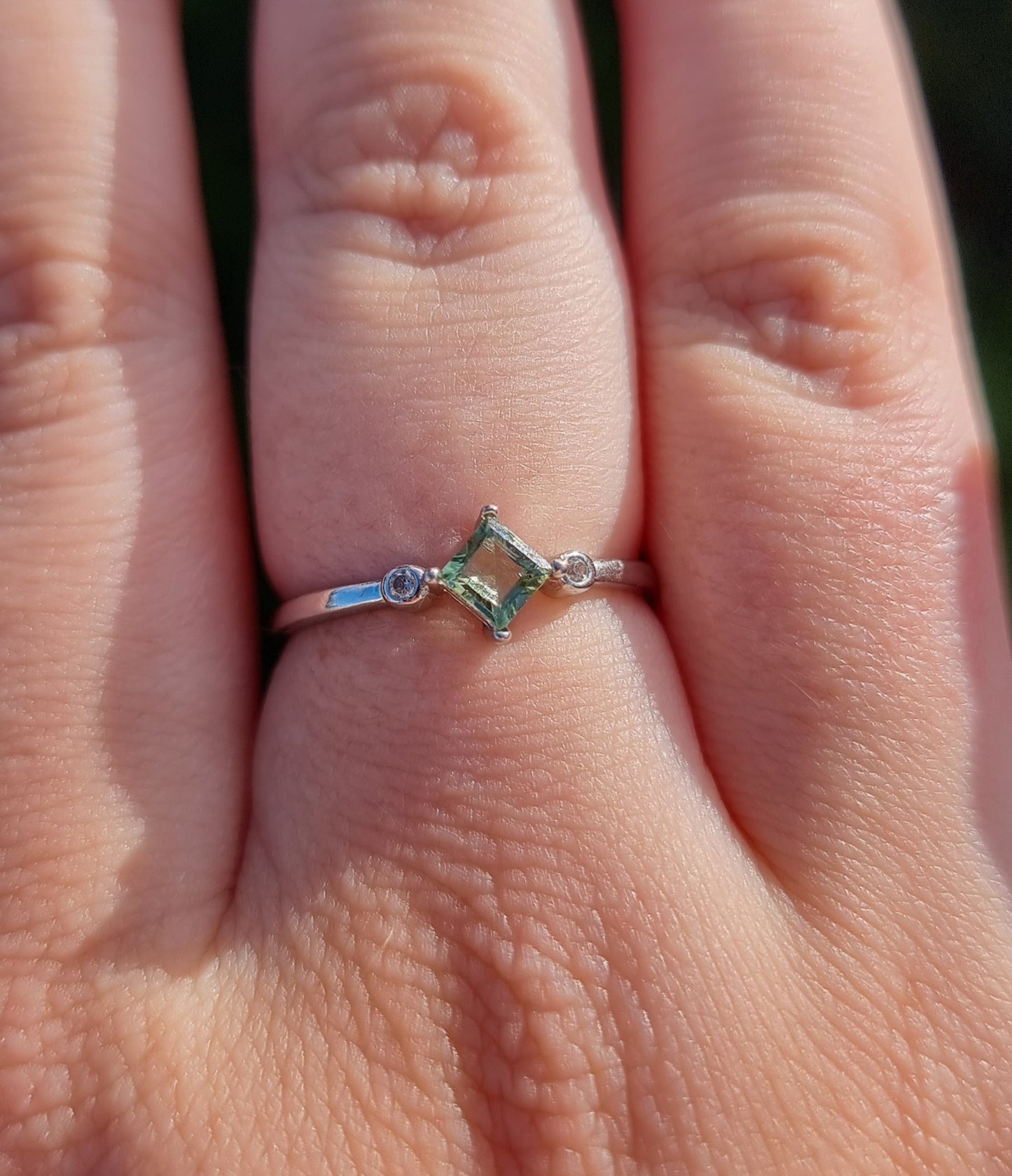 Sterling Silver Green Tourmaline Ring