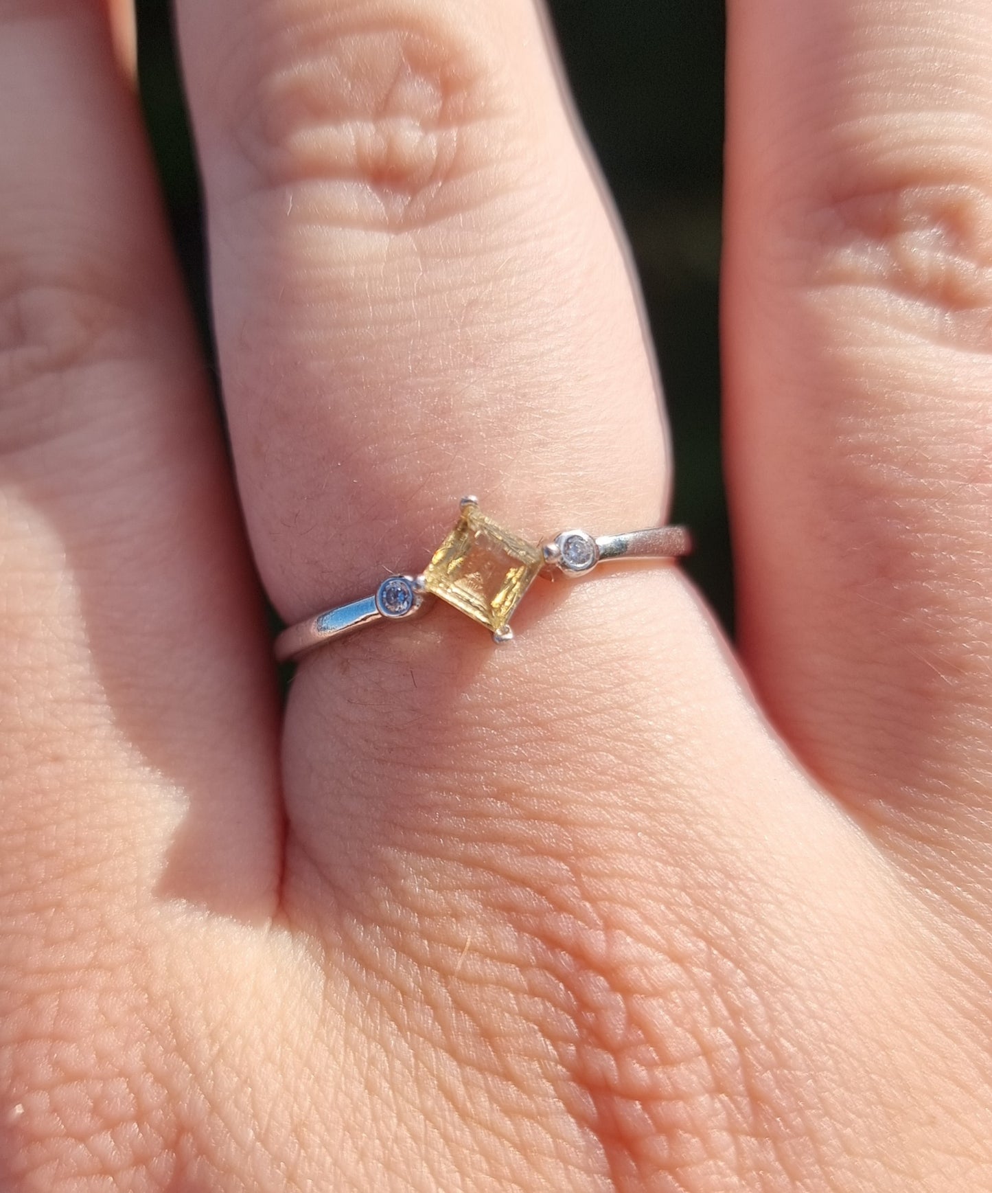 Sterling Silver Yellow Tourmaline Ring