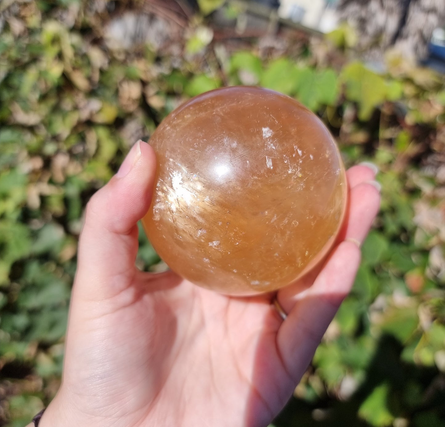 Honey Calcite Sphere