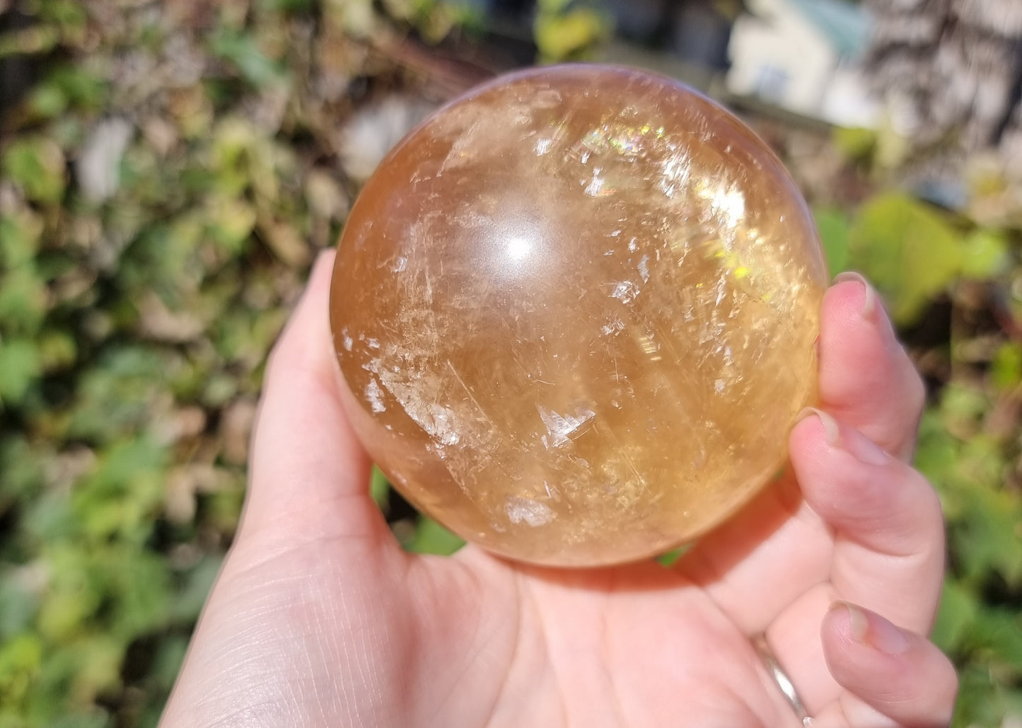 Honey Calcite Sphere