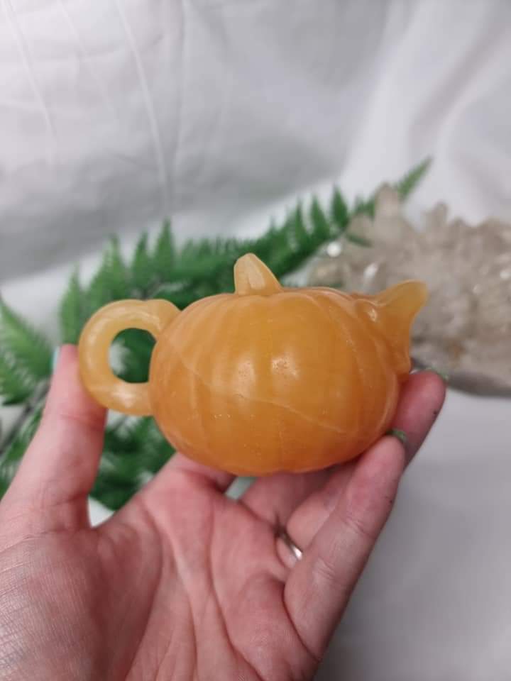 Orange Calcite Tea Pot