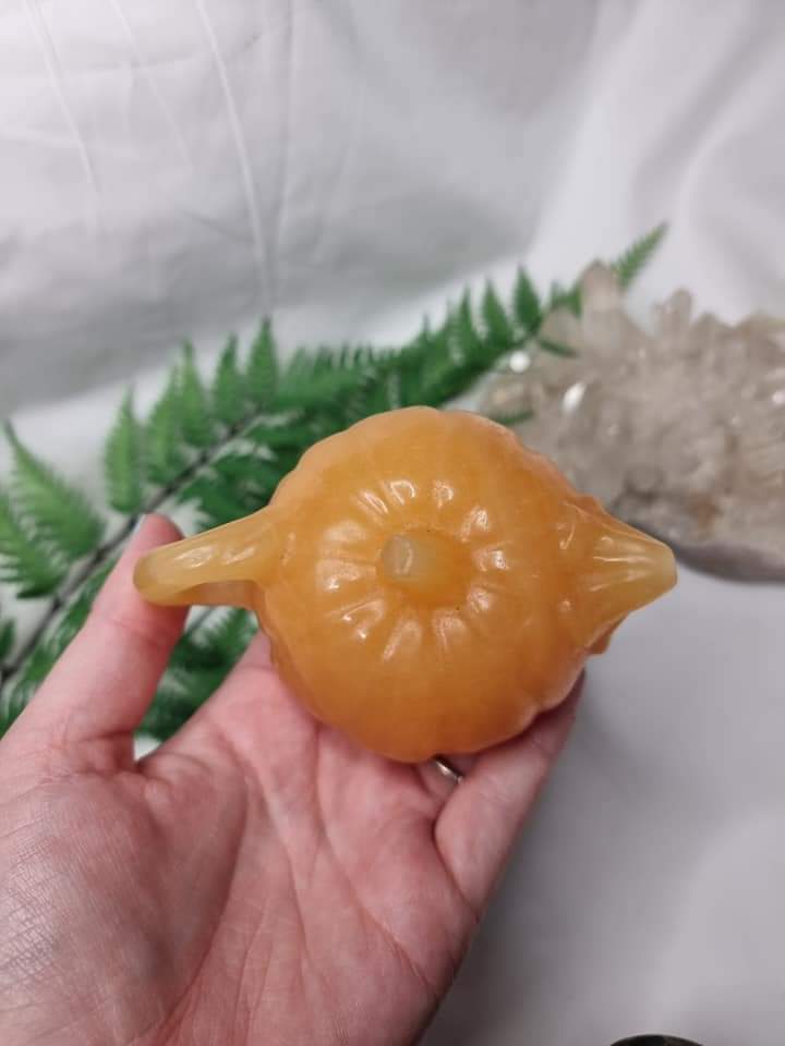 Orange Calcite Tea Pot