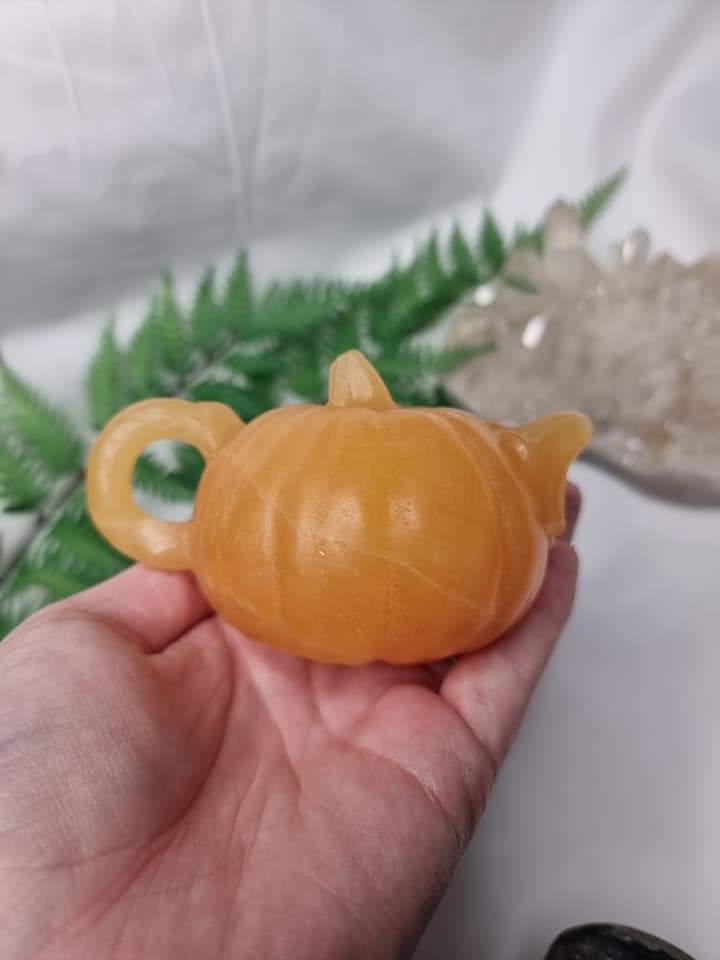 Orange Calcite Tea Pot